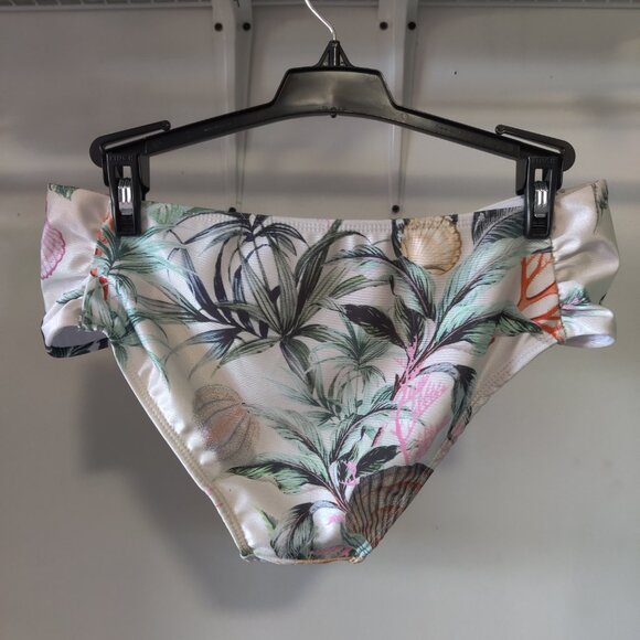NWoT Rachel Roy Side Shirred Hipster Bikini Bottoms White Size S $50 10HL172 - Picture 2 of 2